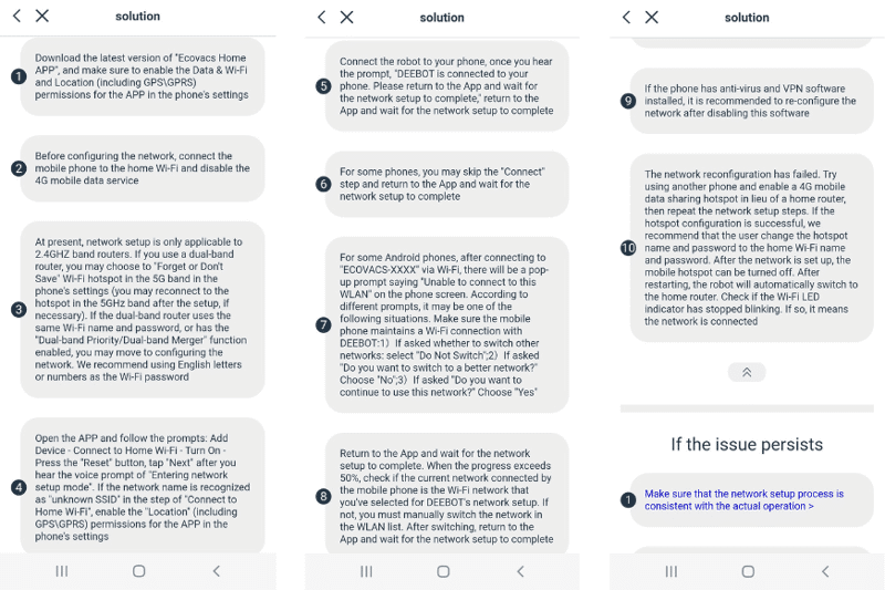 Lösungsvorschläge bei WLAN-Problemen in der Ecovacs Home App